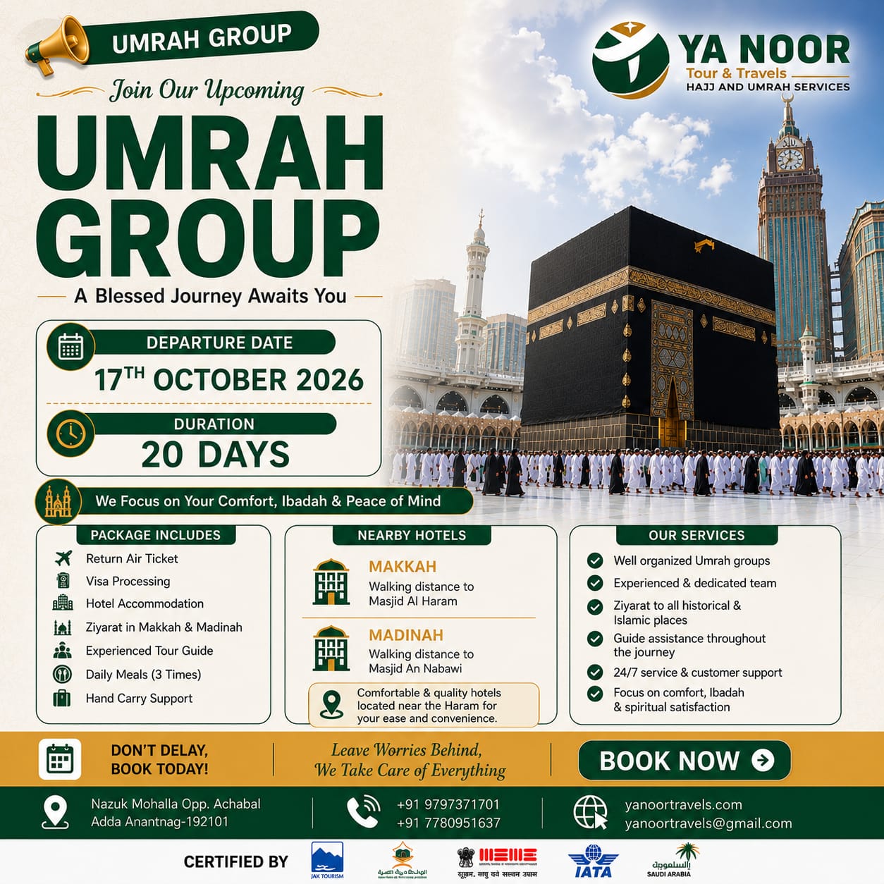 17th Oct. 2026 Umrah Group